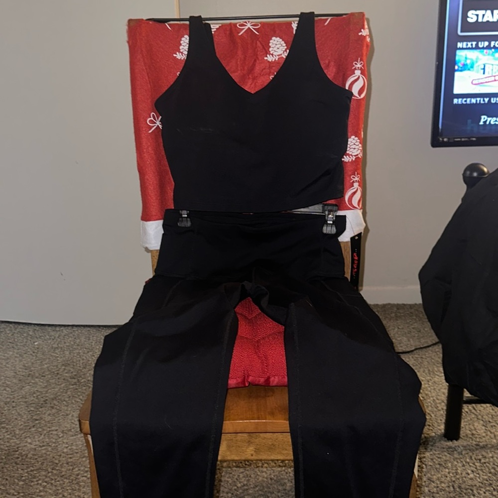 Work out pants and top.